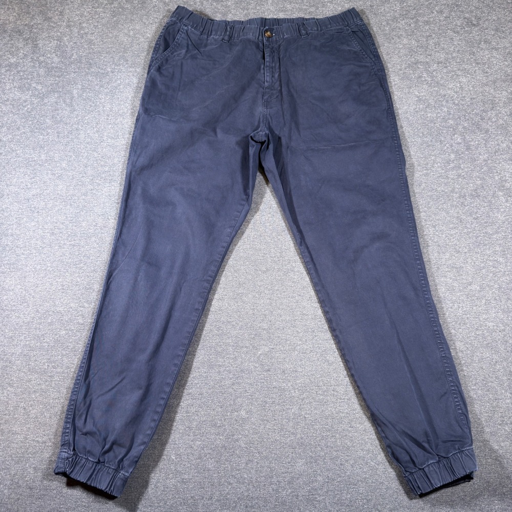 Bearbottom Jogger‎ Pants Mens XL Navy Blue Cotton Stretch Elastic Waist Chino